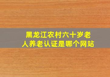 黑龙江农村六十岁老人养老认证是哪个网站