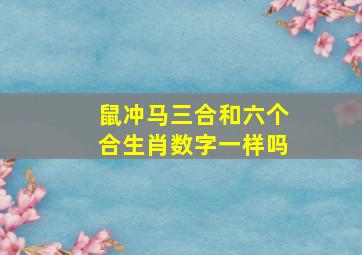 鼠冲马三合和六个合生肖数字一样吗