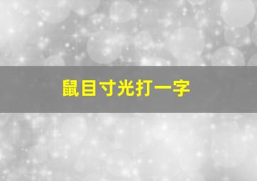 鼠目寸光打一字