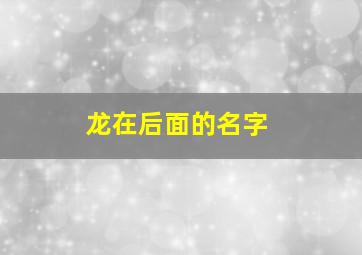 龙在后面的名字