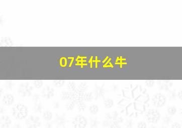 07年什么牛