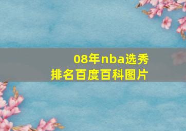 08年nba选秀排名百度百科图片