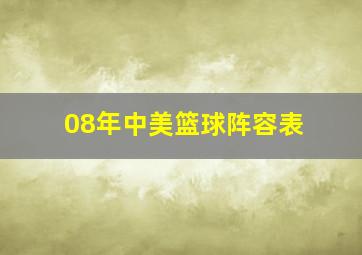 08年中美篮球阵容表