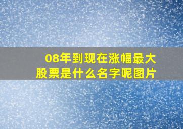 08年到现在涨幅最大股票是什么名字呢图片