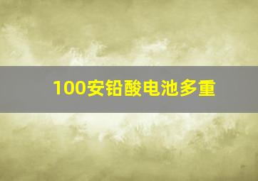 100安铅酸电池多重