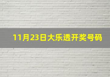 11月23日大乐透开奖号码