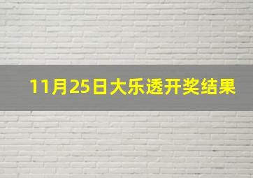 11月25日大乐透开奖结果