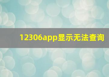 12306app显示无法查询