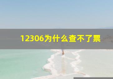 12306为什么查不了票