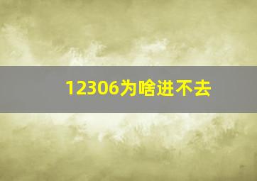 12306为啥进不去