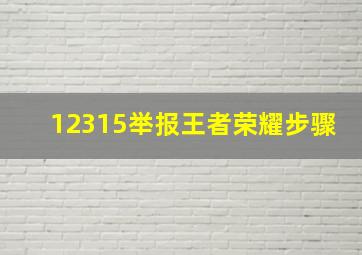 12315举报王者荣耀步骤