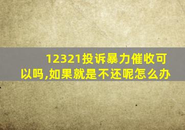 12321投诉暴力催收可以吗,如果就是不还呢怎么办