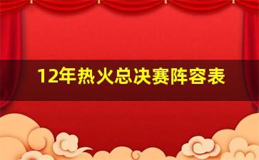 12年热火总决赛阵容表