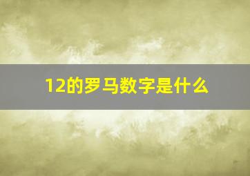 12的罗马数字是什么