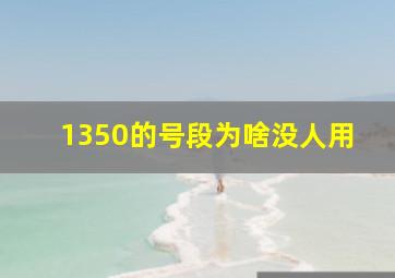 1350的号段为啥没人用