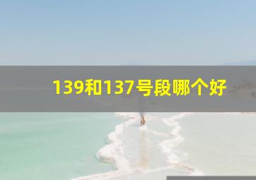 139和137号段哪个好