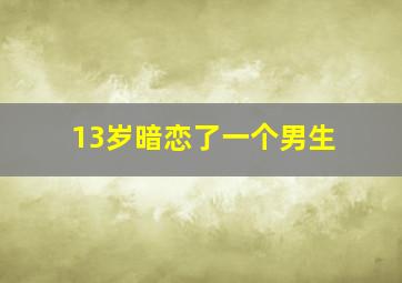 13岁暗恋了一个男生