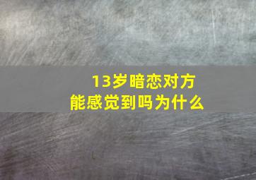 13岁暗恋对方能感觉到吗为什么