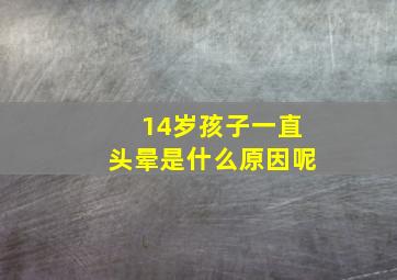 14岁孩子一直头晕是什么原因呢