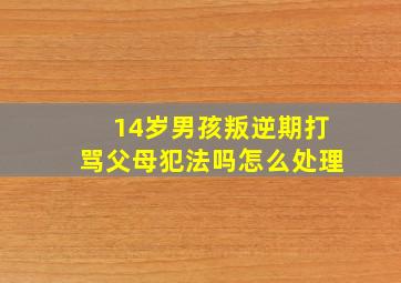 14岁男孩叛逆期打骂父母犯法吗怎么处理