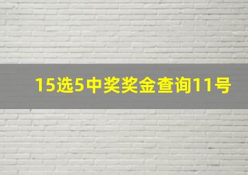 15选5中奖奖金查询11号