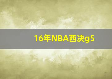 16年NBA西决g5