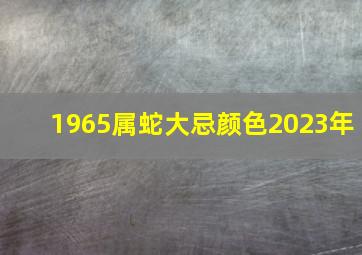 1965属蛇大忌颜色2023年