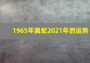 1965年属蛇2021年的运势