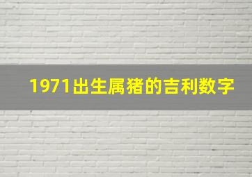 1971出生属猪的吉利数字