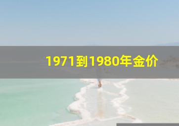 1971到1980年金价