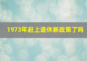 1973年赶上退休新政策了吗