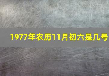 1977年农历11月初六是几号