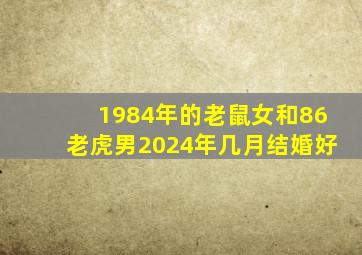 1984年的老鼠女和86老虎男2024年几月结婚好