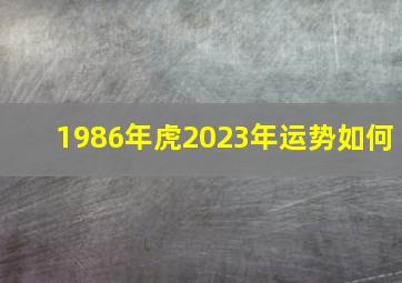 1986年虎2023年运势如何