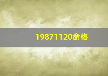 19871120命格