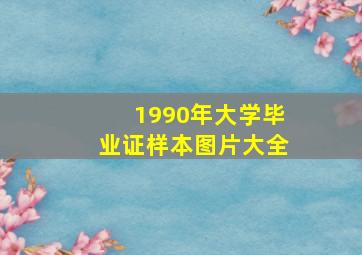 1990年大学毕业证样本图片大全