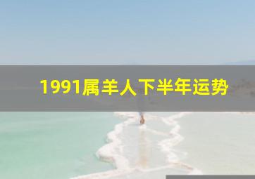 1991属羊人下半年运势