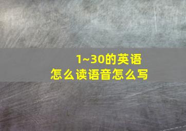 1~30的英语怎么读语音怎么写