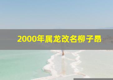 2000年属龙改名柳子昂