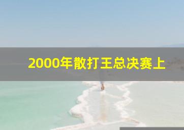 2000年散打王总决赛上