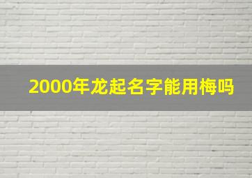 2000年龙起名字能用梅吗