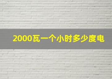 2000瓦一个小时多少度电