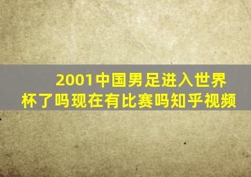 2001中国男足进入世界杯了吗现在有比赛吗知乎视频