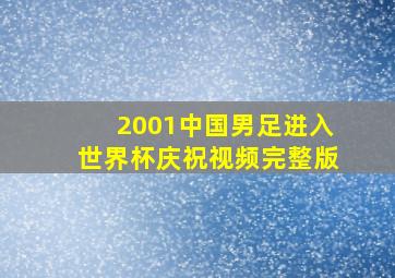 2001中国男足进入世界杯庆祝视频完整版