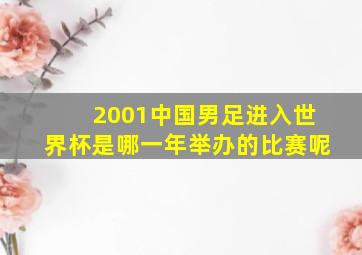 2001中国男足进入世界杯是哪一年举办的比赛呢