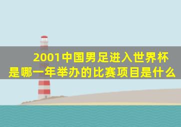 2001中国男足进入世界杯是哪一年举办的比赛项目是什么