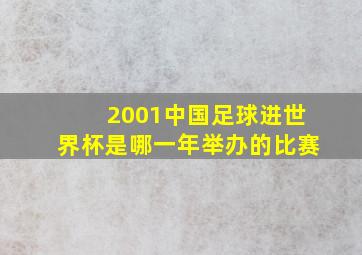 2001中国足球进世界杯是哪一年举办的比赛