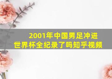 2001年中国男足冲进世界杯全纪录了吗知乎视频