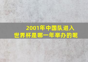 2001年中国队进入世界杯是哪一年举办的呢