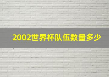 2002世界杯队伍数量多少